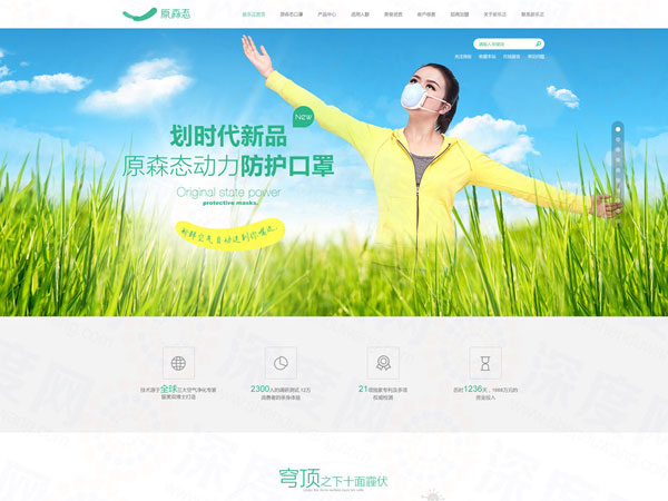 深圳原森态口罩营销型网站案例